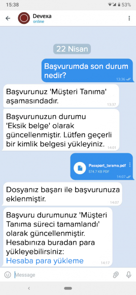 Trader'lar, Devexa konuşan robotunun aracı kurumun kontrolünde olan markasız bir versiyonu aracılığı ile hesap açabilir ve hesaba para yatırabilir.